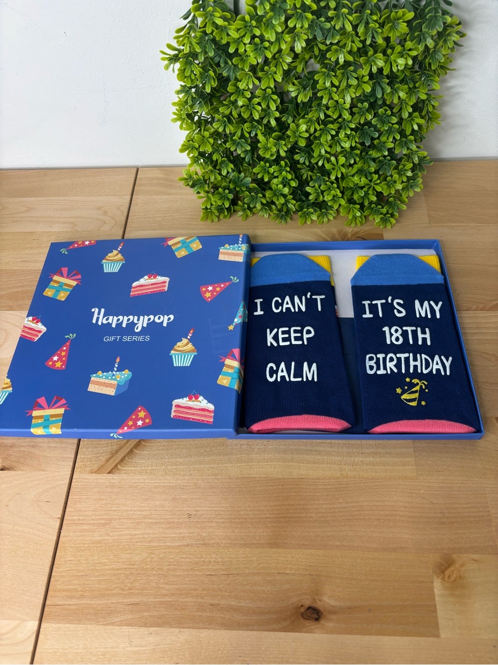 Navy Birthday Socks - 'It's My 18th Birthday' & card Gift Set